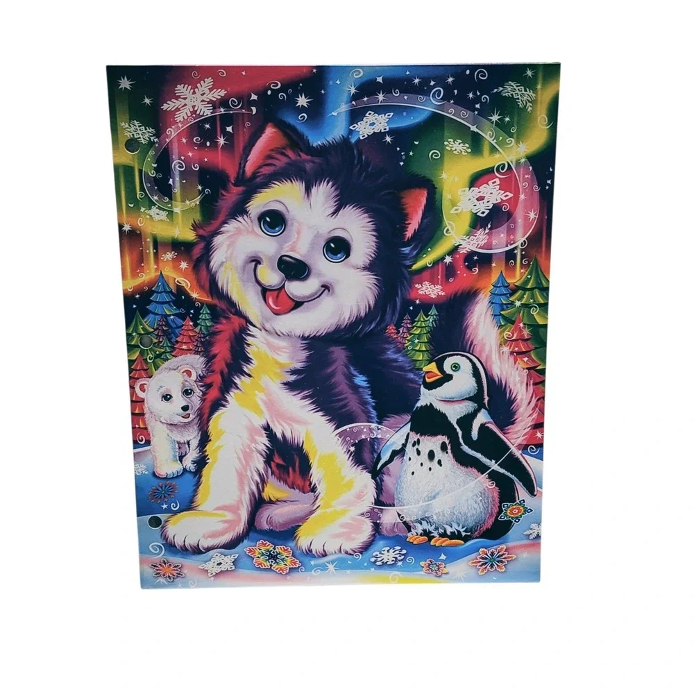 (3) Vintage Lisa Frank TIKANNI, KITTEN FRIENDS, RAINBOW ROCKERS Pocket Folders +